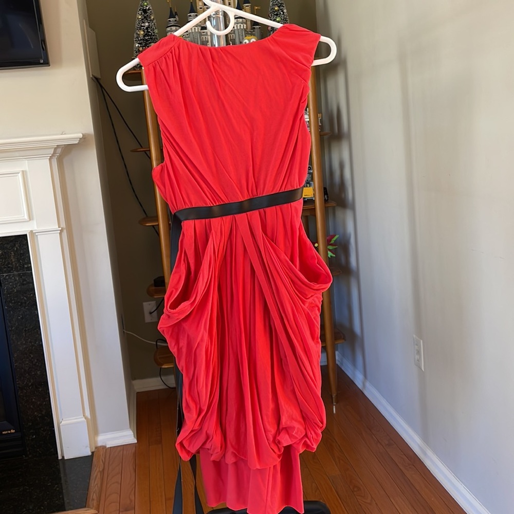 MCQ red ruffles dress.
